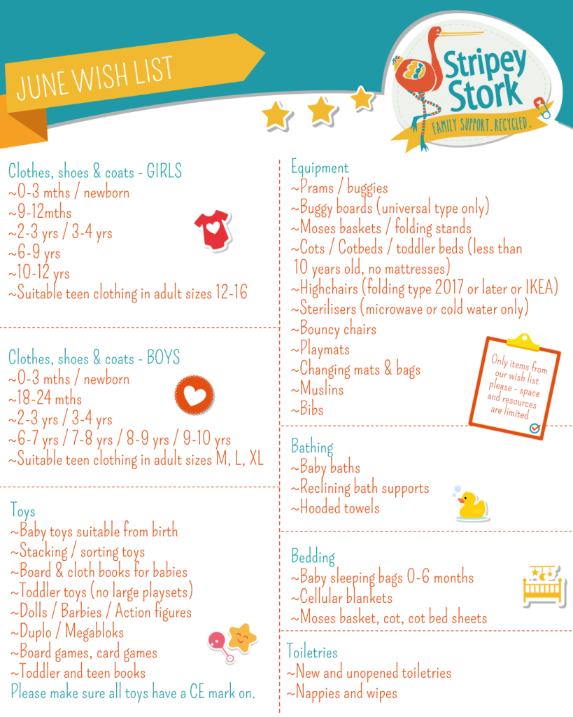 Stripey Stork Wish list June