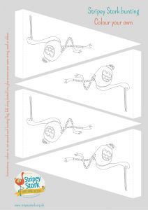 Bunting template A4 - Stripey Stork