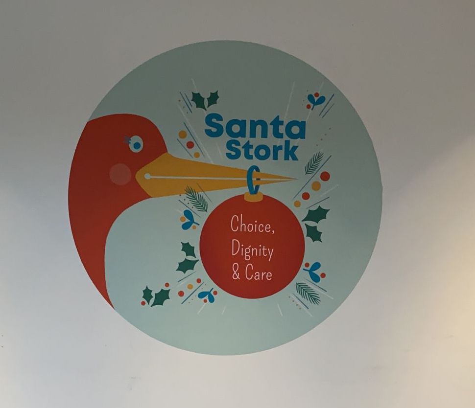 Santa Stork, Choice Dignity & Care - Stripey Stork