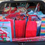 Full boot of Santa Stork gifts