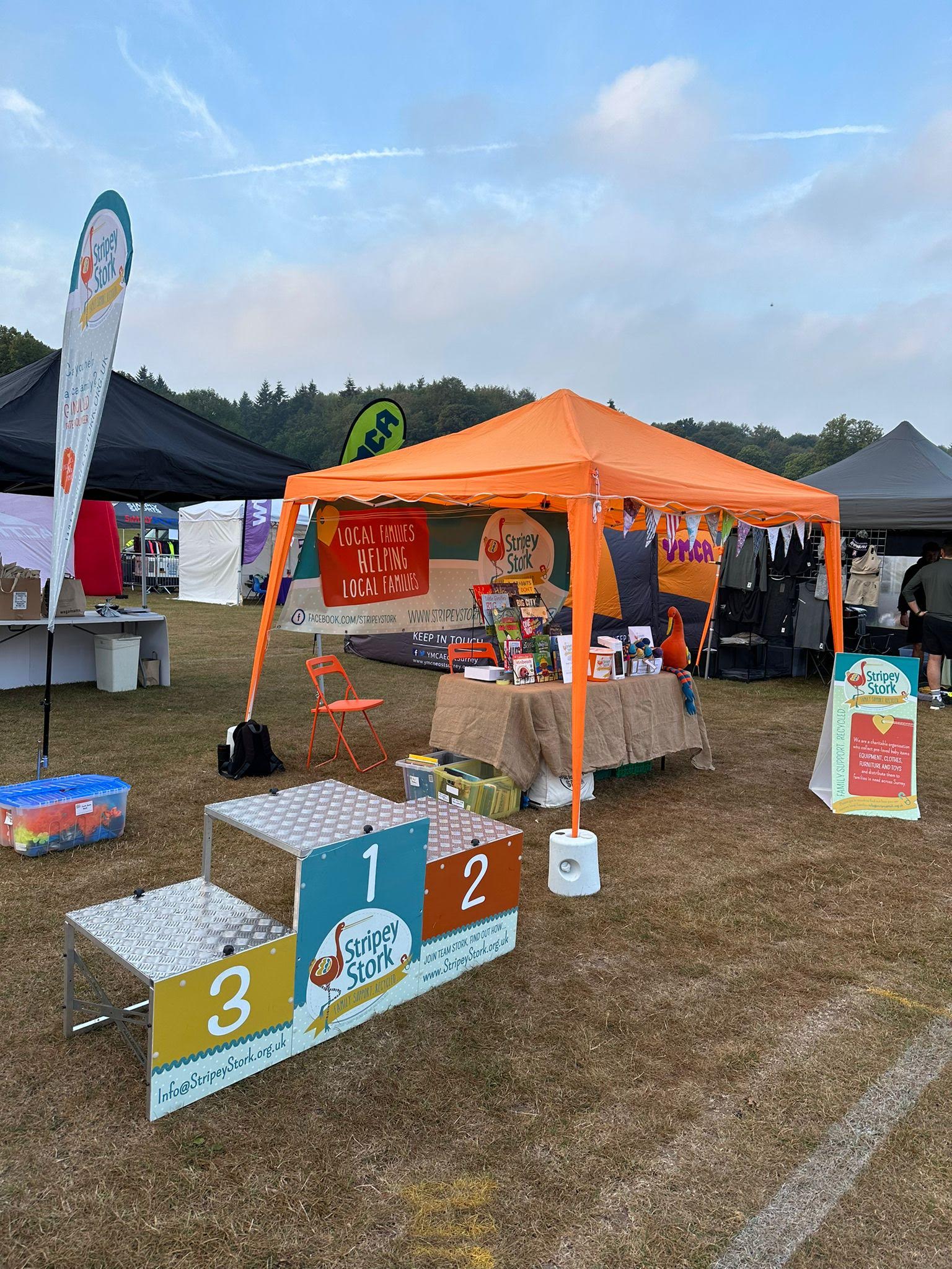 The Stripey Stork stall at Run Reigate 2023