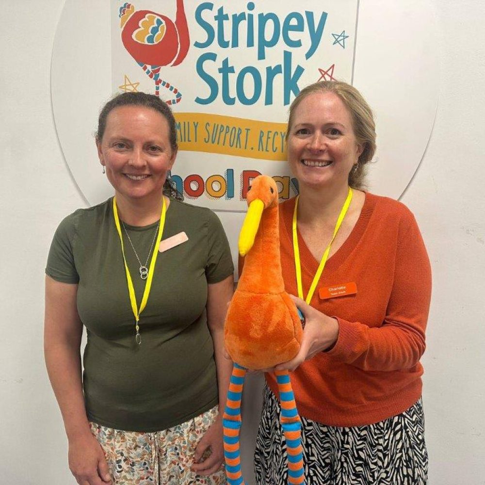 Charlotte and Millie join the Stripey Stork fundraising team